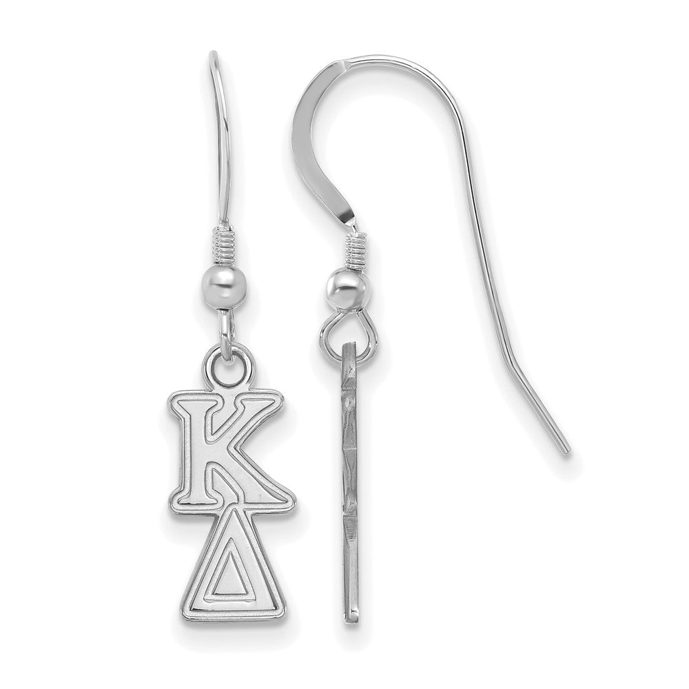 Sterlingsilber Rhodiniert Logoart Kappa Delta Extra Sorority Greek Buchstaben Klein Hängend Draht Ohrringe