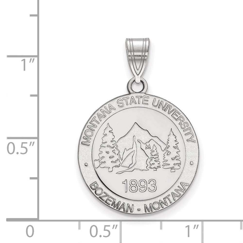 Sterlingsilber Rhodiniert Logoart Montana State University Groß Wappen Anhänger