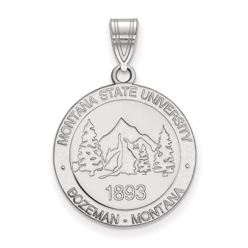 Sterlingsilber Rhodiniert Logoart Montana State University Groß Wappen Anhänger