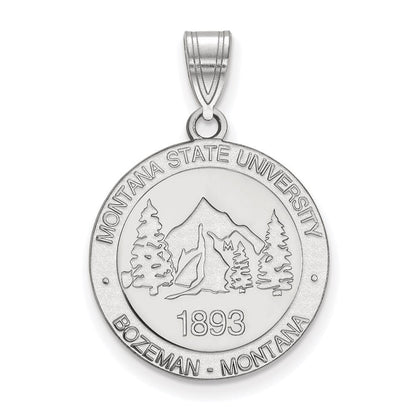Sterlingsilber Rhodiniert Logoart Montana State University Groß Wappen Anhänger