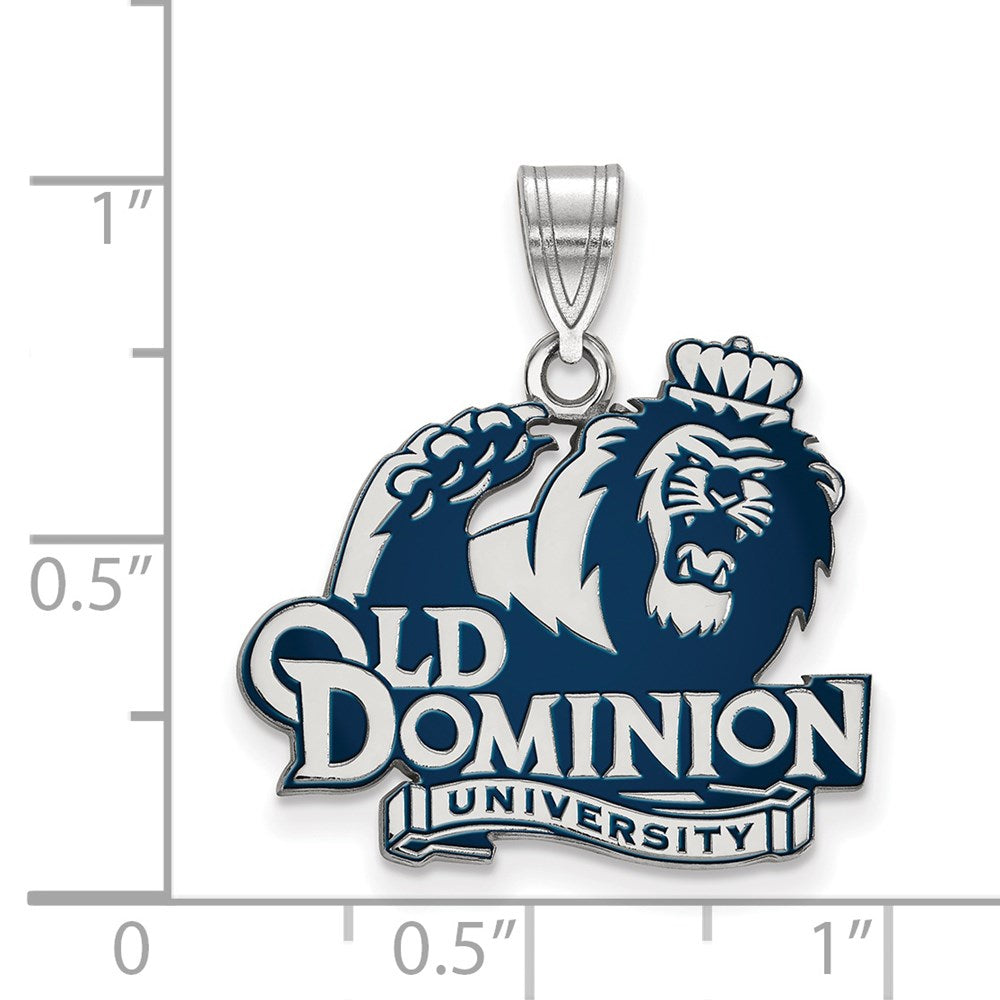 Sterlingsilber Rhodiniert Logoart Old Dominion University Groß Emailliert Anhänger
