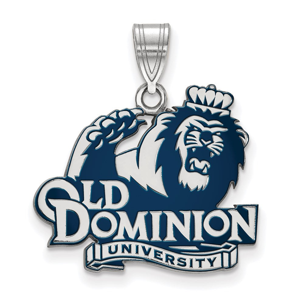 Sterlingsilber Rhodiniert Logoart Old Dominion University Groß Emailliert Anhänger