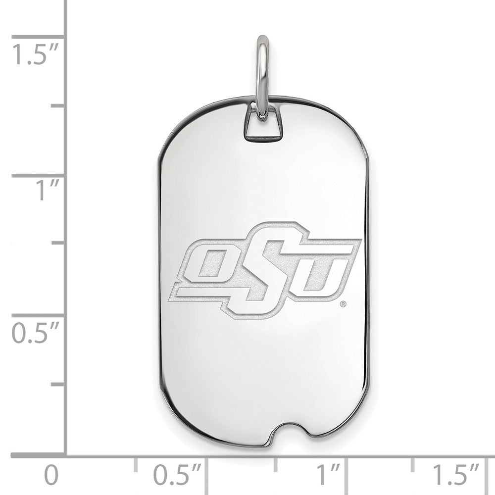 Sterlingsilber Rhodiniert Logoart Oklahoma State University O S U Klein Erkennungsmarke Anhänger