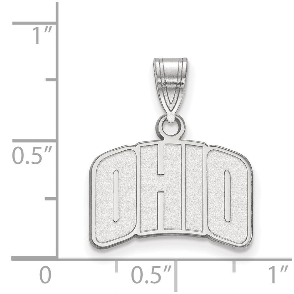 Sterlingsilber Rhodiniert Logoart Ohio University Klein Anhänger