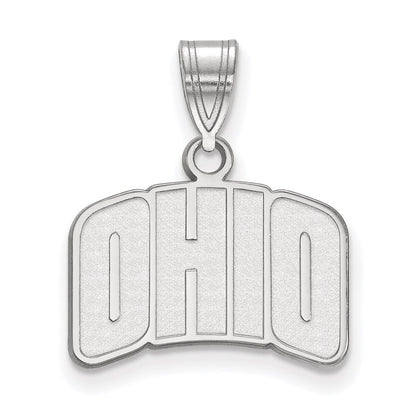 Sterlingsilber Rhodiniert Logoart Ohio University Klein Anhänger