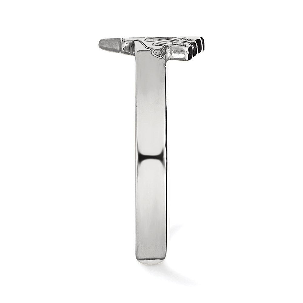 Sterlingsilber Rhodiniert Nhl Logoart Pittsburgh Penguins Zehenring