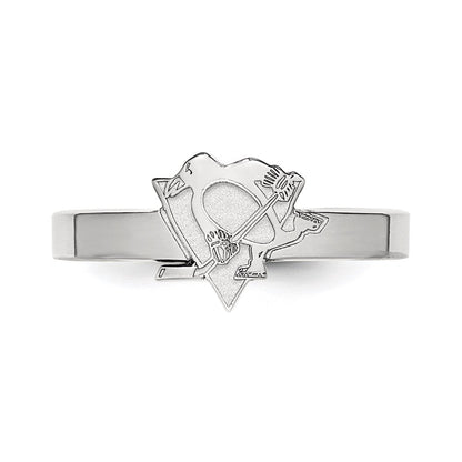 Sterlingsilber Rhodiniert Nhl Logoart Pittsburgh Penguins Zehenring