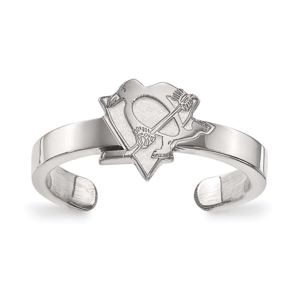 Sterlingsilber Rhodiniert Nhl Logoart Pittsburgh Penguins Zehenring
