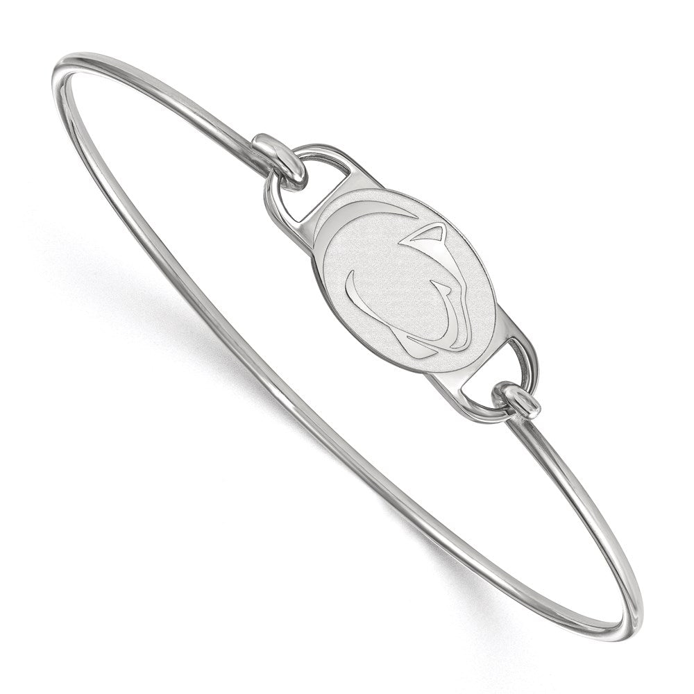 Sterlingsilber Rhodiniert Logoart Penn State University Löwe Klein Mittig 7 Zoll Draht Armreif