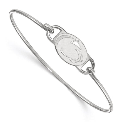 Sterlingsilber Rhodiniert Logoart Penn State University Löwe Klein Mittig 7 Zoll Draht Armreif