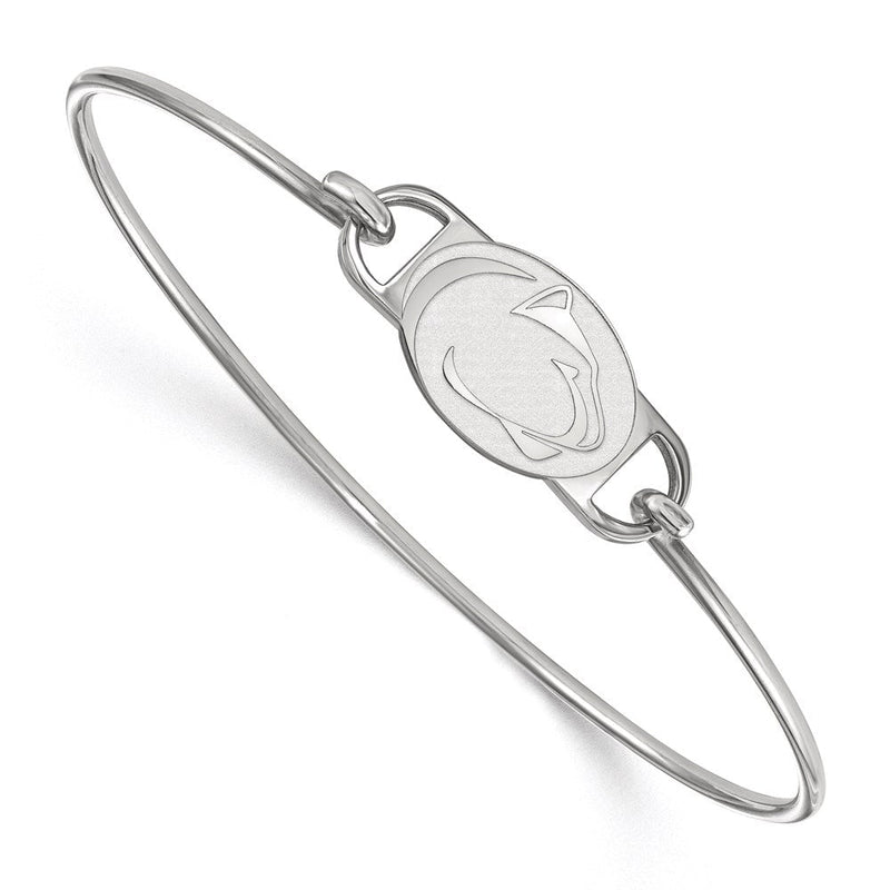 Sterlingsilber Rhodiniert Logoart Penn State University Löwe Klein Mittig 7 Zoll Draht Armreif