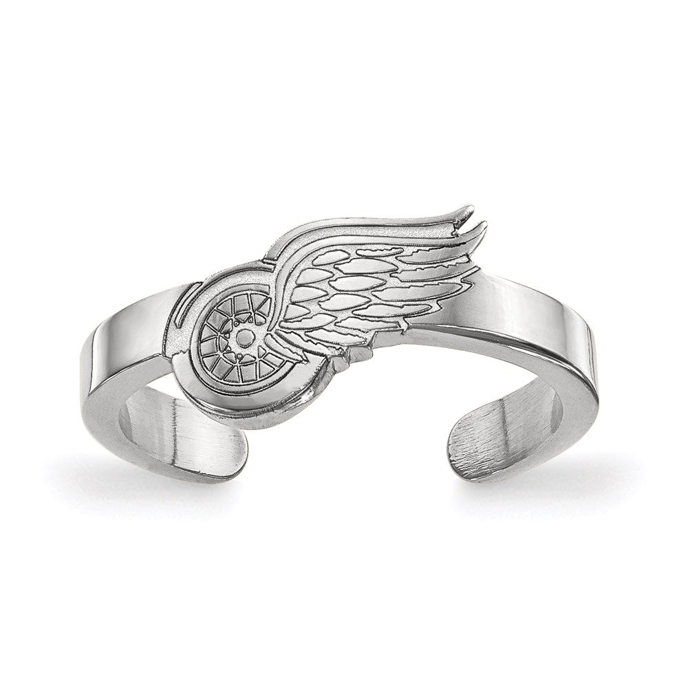 Sterlingsilber Rhodiniert Nhl Logoart Detroit Rot Flügel Zehenring