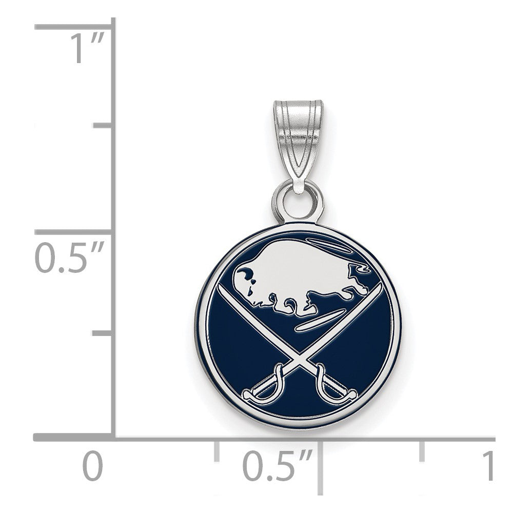 Sterlingsilber Rhodiniert Nhl Logoart Buffalo Sabres Klein Emailliert Anhänger