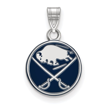 Sterlingsilber Rhodiniert Nhl Logoart Buffalo Sabres Klein Emailliert Anhänger