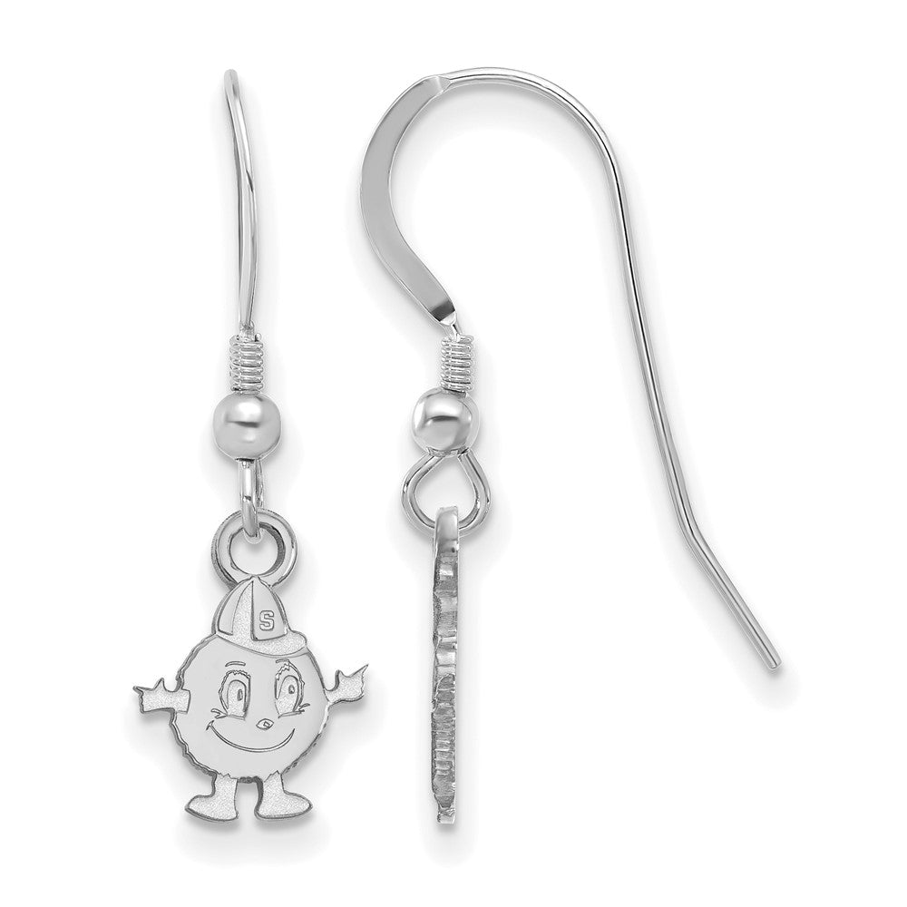 Sterlingsilber Rhodiniert Logoart Syracuse University Mascot Extra Klein Hängend Draht Ohrringe