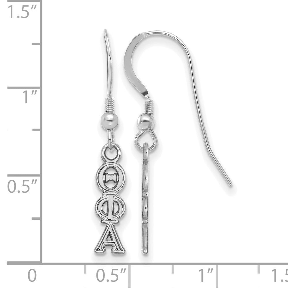 Sterlingsilber Rhodiniert Logoart Theta Phi Alpha Extra Sorority Greek Buchstaben Klein Hängend Draht Ohrringe