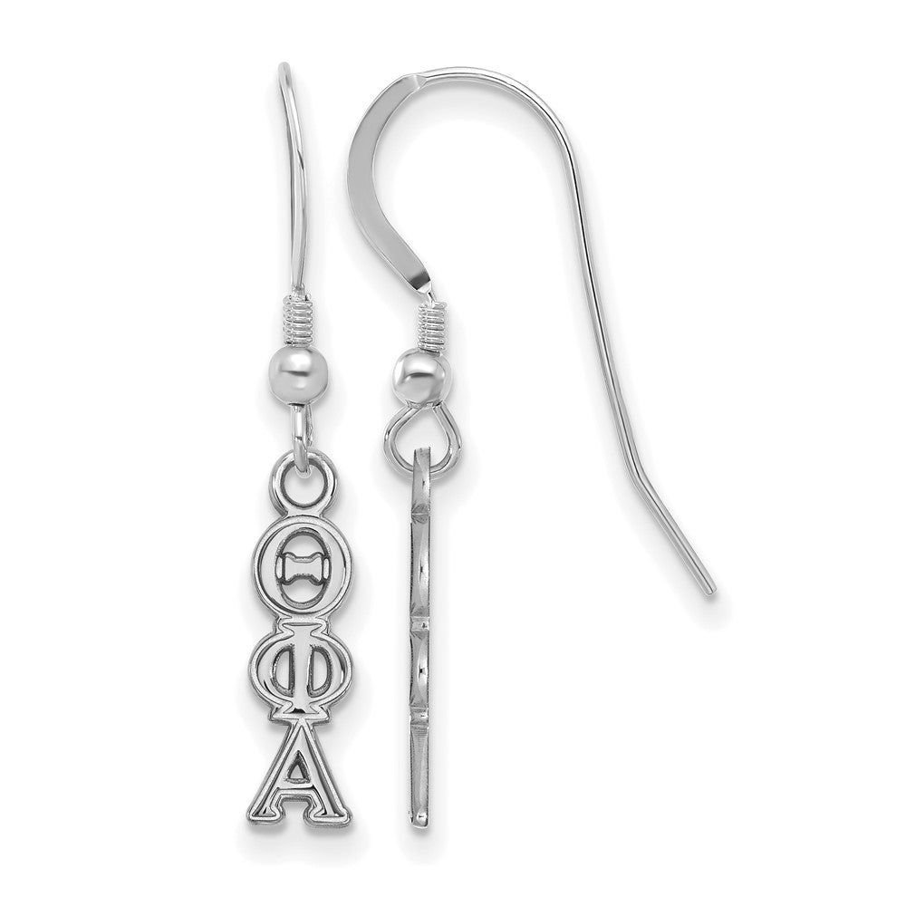 Sterlingsilber Rhodiniert Logoart Theta Phi Alpha Extra Sorority Greek Buchstaben Klein Hängend Draht Ohrringe