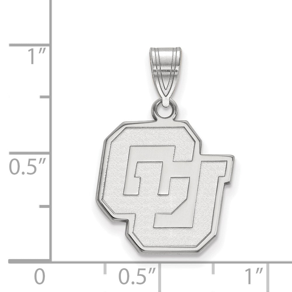 10K Weißgold Logoart University Of Colorado C U Mittel Anhänger
