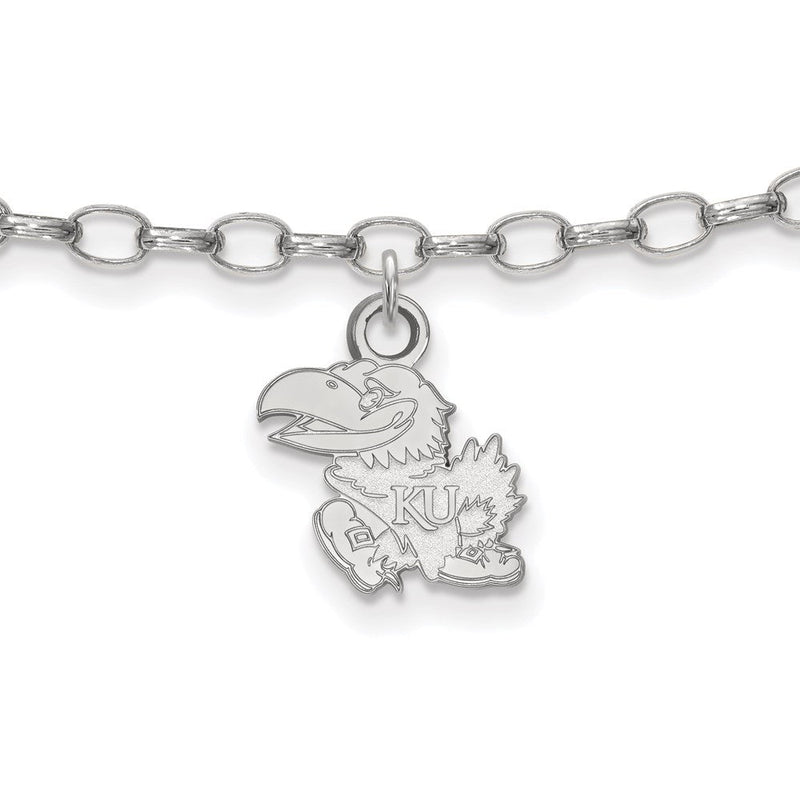 Sterlingsilber Rhodiniert Logoart University Of Kansas Fußkettchen