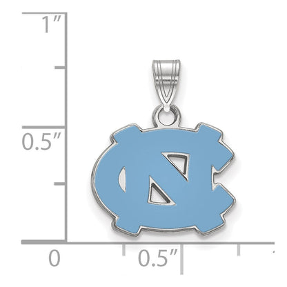 Sterlingsilber Rhodiniert Logoart University Of North Carolina N C Klein Emailliert Anhänger