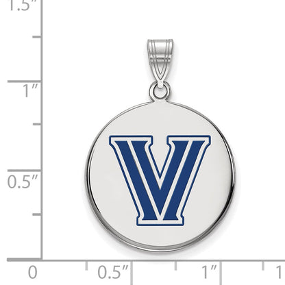 Sterlingsilber Rhodiniert Logoart Villanova University Buchstabe V Groß Emailliert Plättchen Anhänger