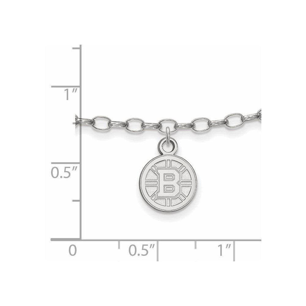 Sterlingsilber Rhodiniert Nhl Logoart Boston Bruins Fußkettchen