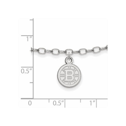 Sterlingsilber Rhodiniert Nhl Logoart Boston Bruins Fußkettchen