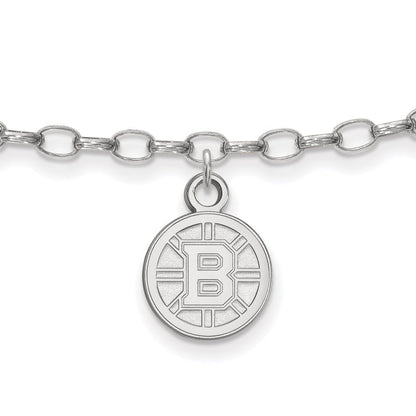 Sterlingsilber Rhodiniert Nhl Logoart Boston Bruins Fußkettchen