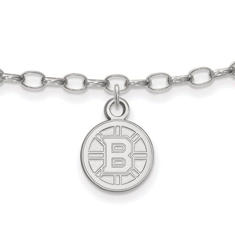 Sterlingsilber Rhodiniert Nhl Logoart Boston Bruins Fußkettchen