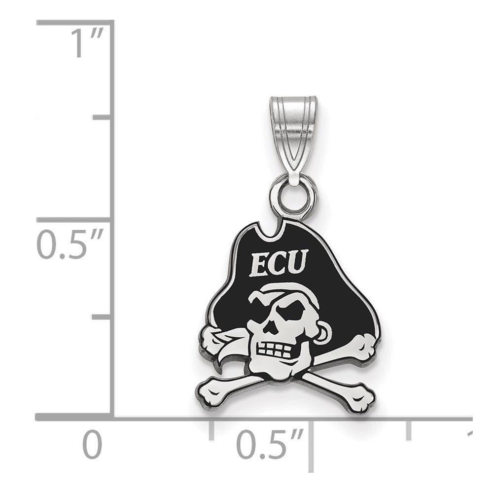Sterlingsilber Rhodiniert Logoart Ost Carolina University Pirat Klein Emailliert Anhänger