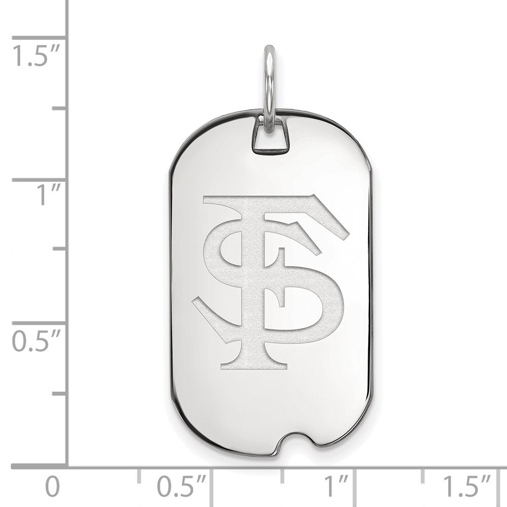 Sterlingsilber Rhodiniert Logoart Florida State University F S Klein Erkennungsmarke Anhänger