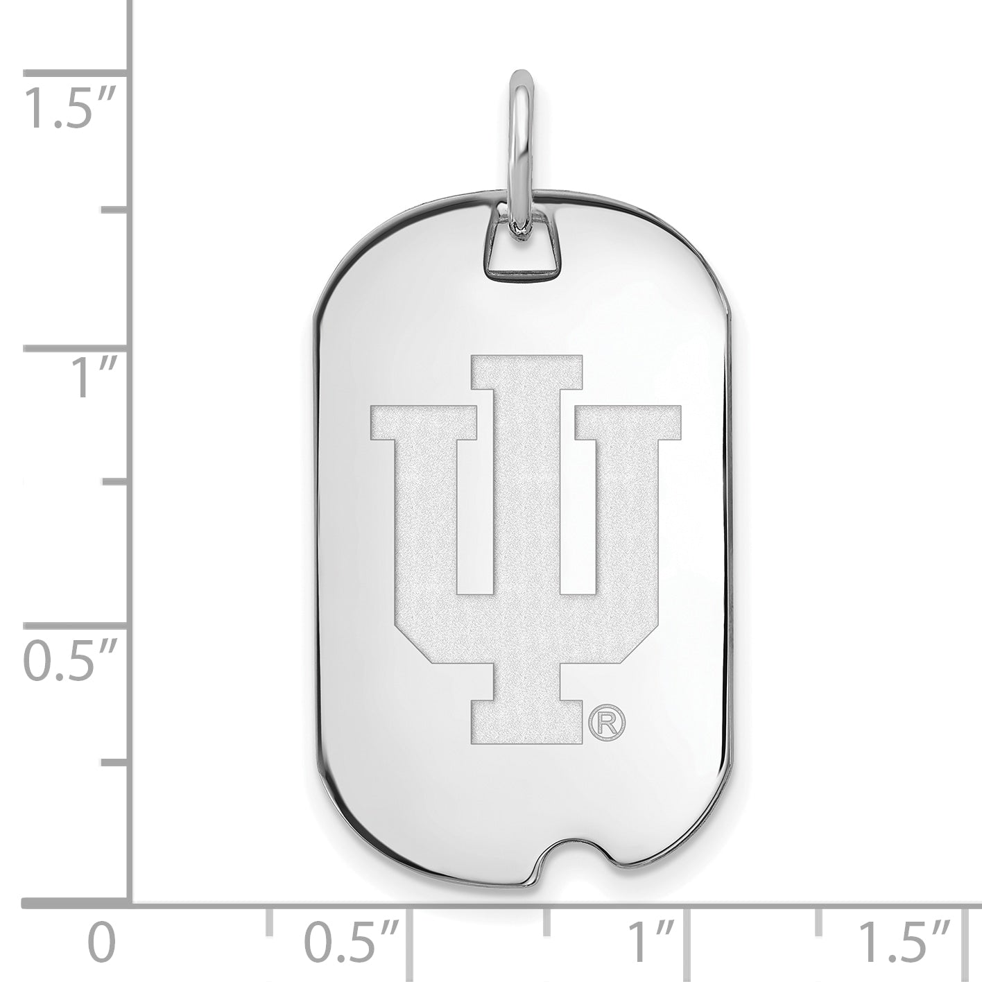 10K Weißgold Logoart Indiana University I U Klein Erkennungsmarke Anhänger