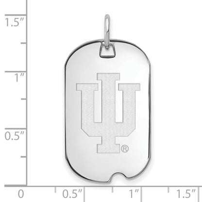 Sterlingsilber Rhodiniert Logoart Indiana University I U Klein Erkennungsmarke Anhänger