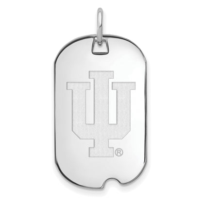 Sterlingsilber Rhodiniert Logoart Indiana University I U Klein Erkennungsmarke Anhänger