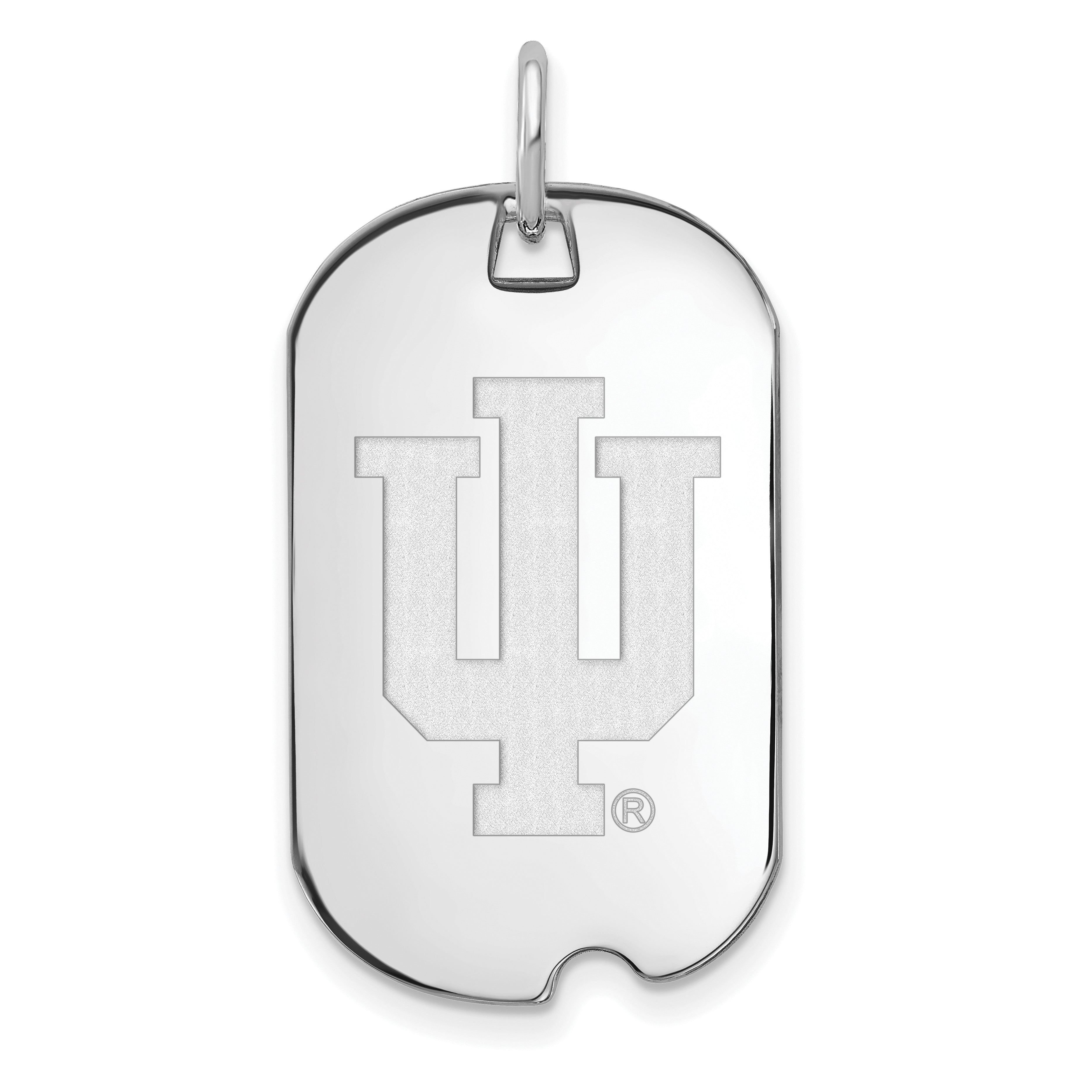 10K Weißgold Logoart Indiana University I U Klein Erkennungsmarke Anhänger
