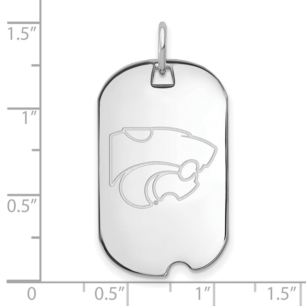 10K Weißgold Logoart Kansas State University Wildkatze Klein Erkennungsmarke Anhänger