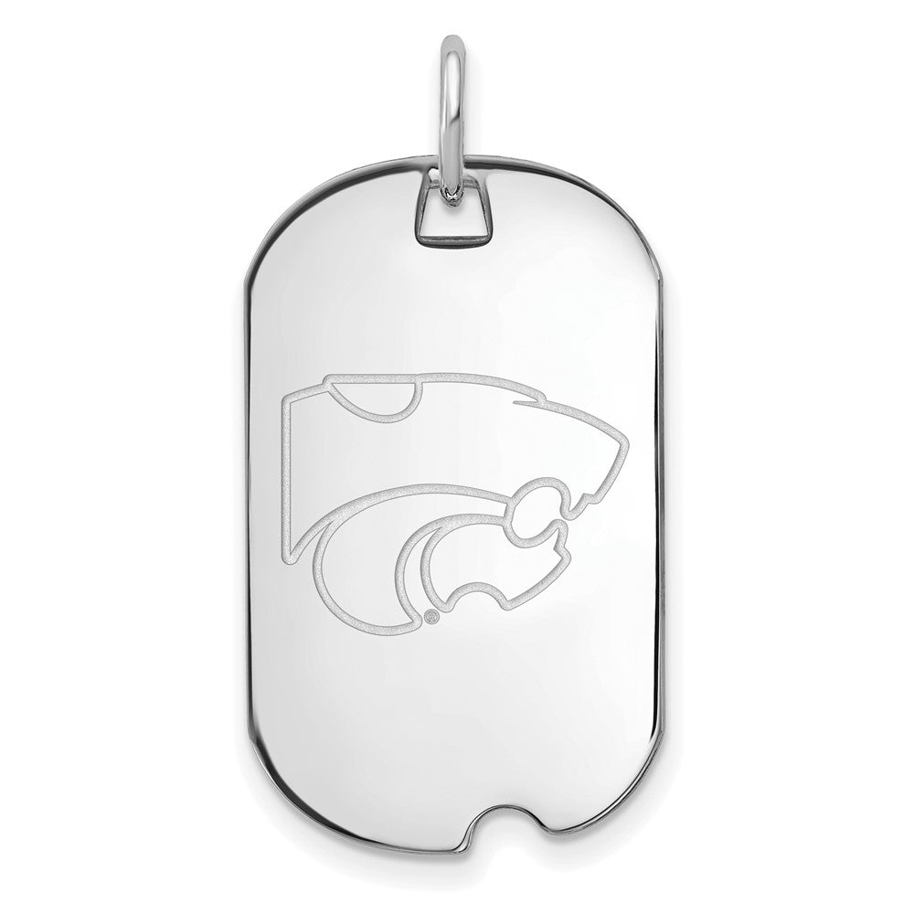 Sterlingsilber Rhodiniert Logoart Kansas State University Wildkatze Klein Erkennungsmarke Anhänger