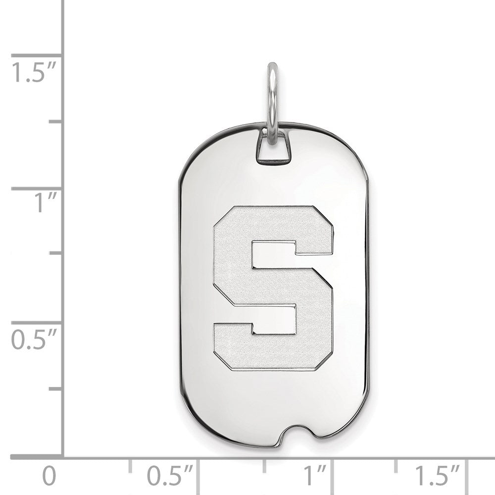 10K Weißgold Logoart Michigan State University Buchstabe S Klein Erkennungsmarke Anhänger