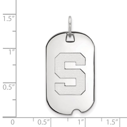 10K Weißgold Logoart Michigan State University Buchstabe S Klein Erkennungsmarke Anhänger