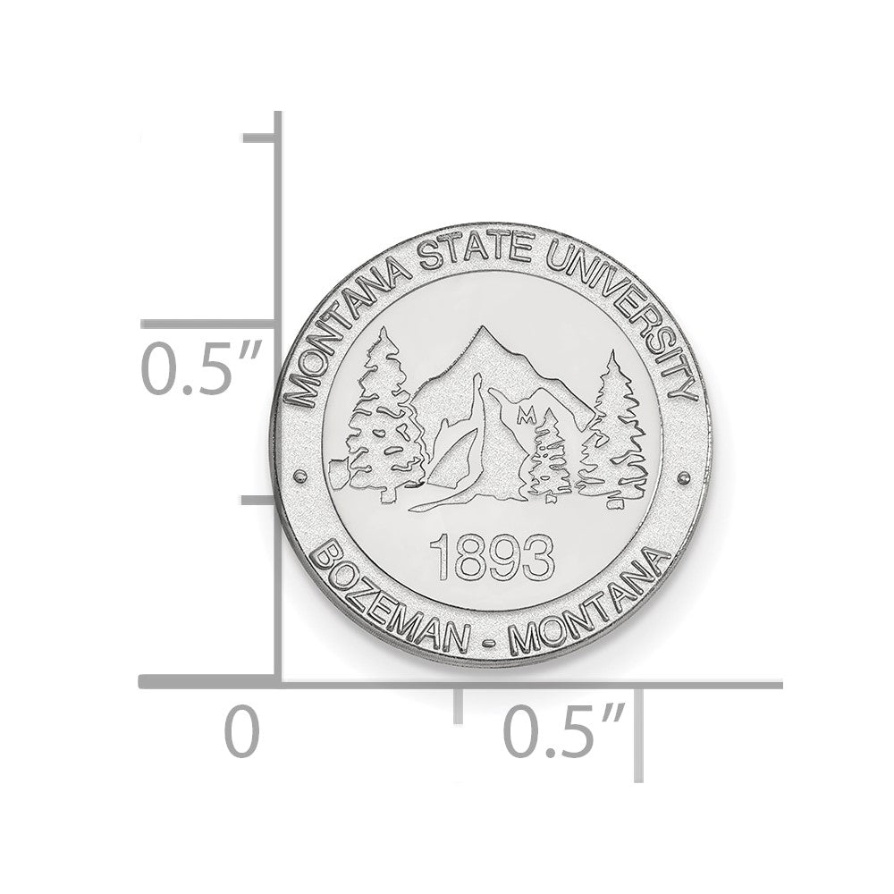 14K Weißgold Logoart Montana State University Wappen Anstecknadel