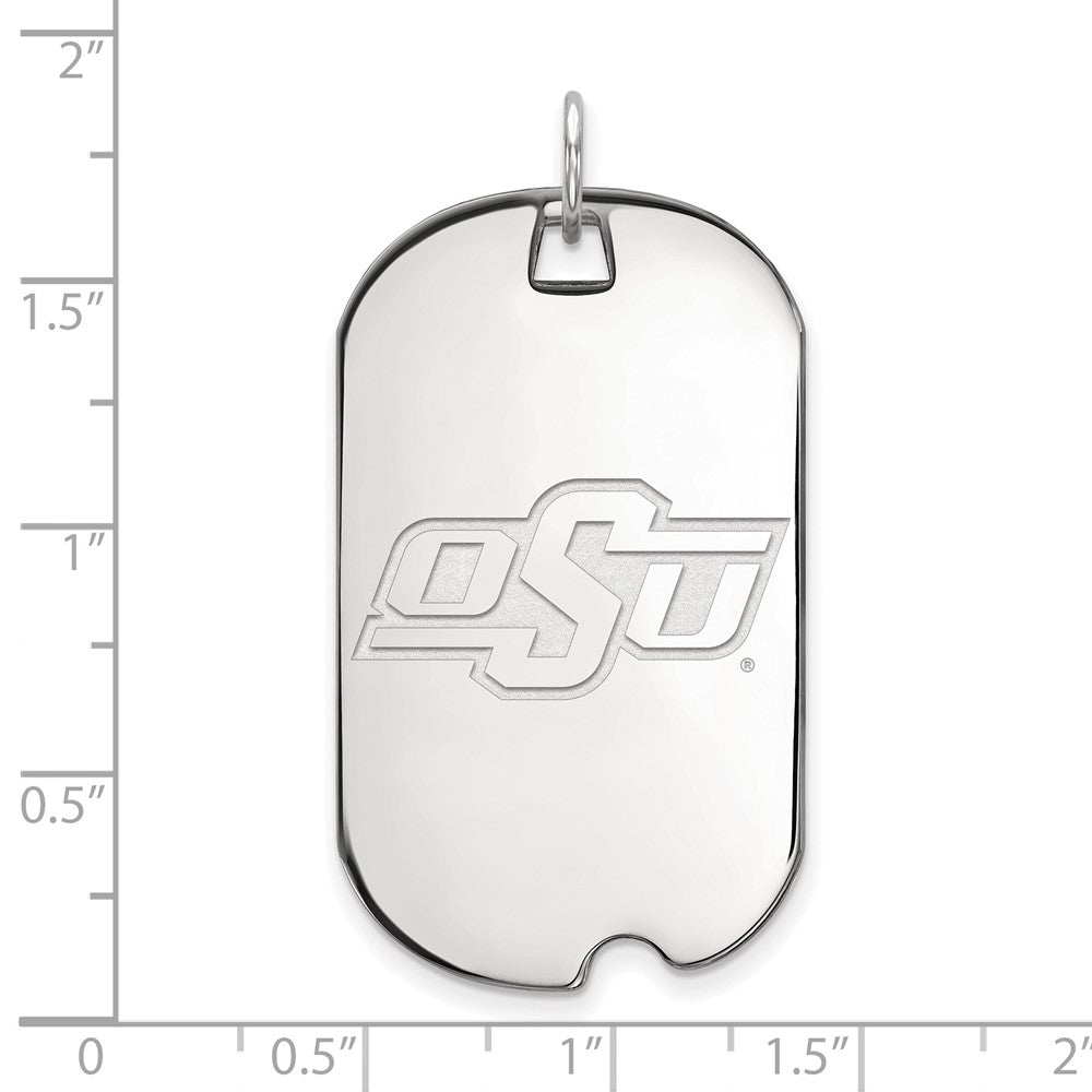 Sterlingsilber Rhodiniert Logoart Oklahoma State University O S U Groß Erkennungsmarke Anhänger