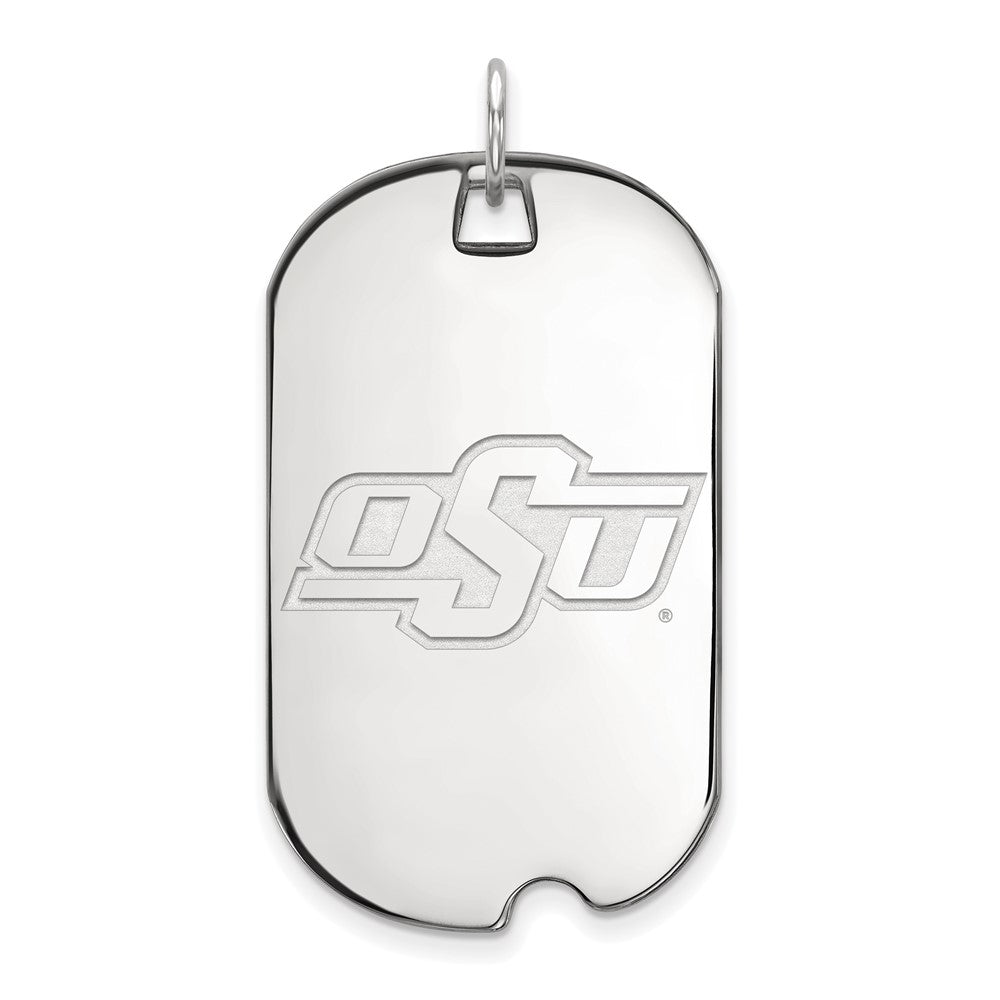Sterlingsilber Rhodiniert Logoart Oklahoma State University O S U Groß Erkennungsmarke Anhänger