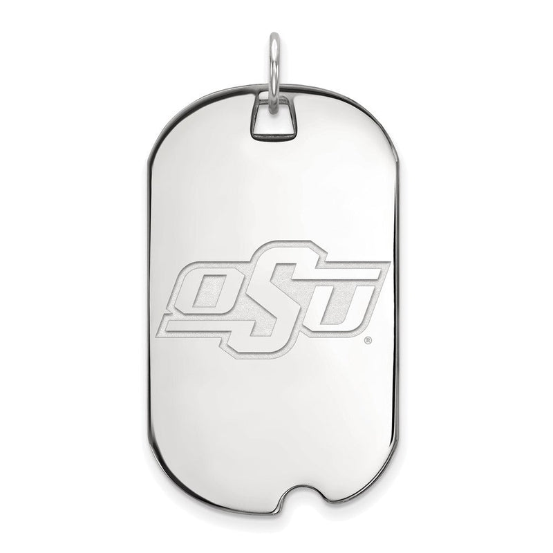 Sterlingsilber Rhodiniert Logoart Oklahoma State University O S U Groß Erkennungsmarke Anhänger