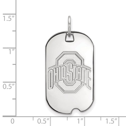 Sterlingsilber Rhodiniert Logoart The Ohio State University Klein Erkennungsmarke Anhänger