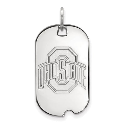 Sterlingsilber Rhodiniert Logoart The Ohio State University Klein Erkennungsmarke Anhänger
