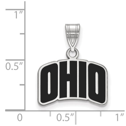 Sterlingsilber Rhodiniert Logoart Ohio University Klein Emailliert Anhänger