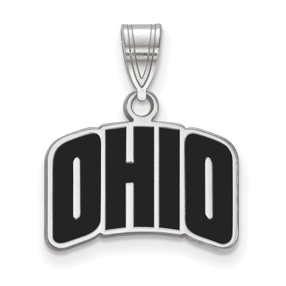 Sterlingsilber Rhodiniert Logoart Ohio University Klein Emailliert Anhänger