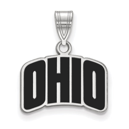 Sterlingsilber Rhodiniert Logoart Ohio University Klein Emailliert Anhänger