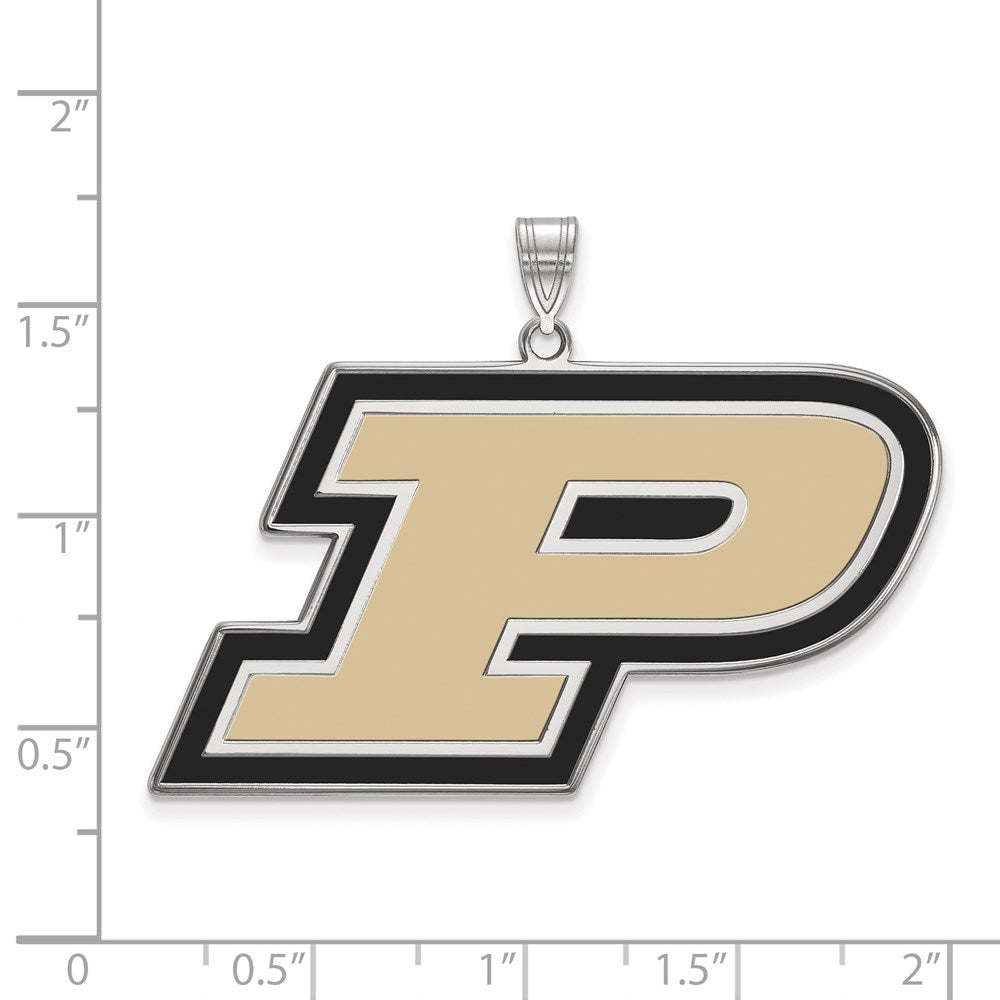 Sterlingsilber Rhodiniert Logoart Purdue University Buchstabe P Extra Groß Emailliert Anhänger