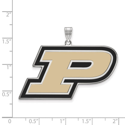Sterlingsilber Rhodiniert Logoart Purdue University Buchstabe P Extra Groß Emailliert Anhänger